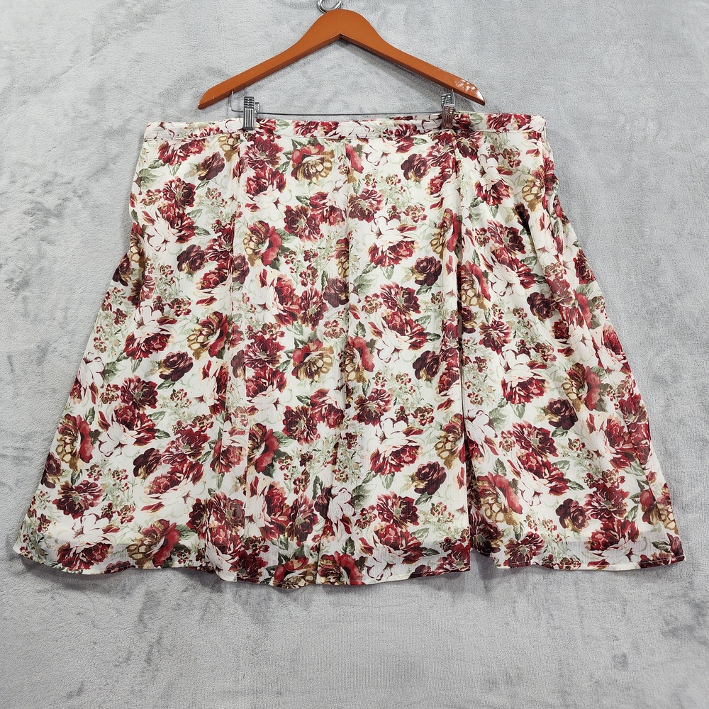 Vintage Jaclyn Smith Skirt Womens 3X Multicolor Floral Pleated A-Line Chiffon